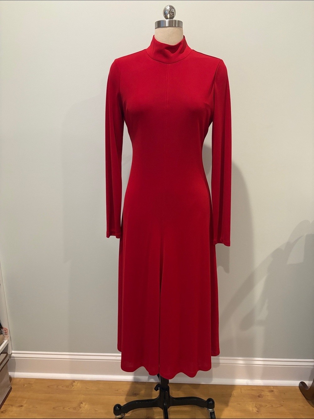 Donna Karan 10 Red Midi dress New w/tags